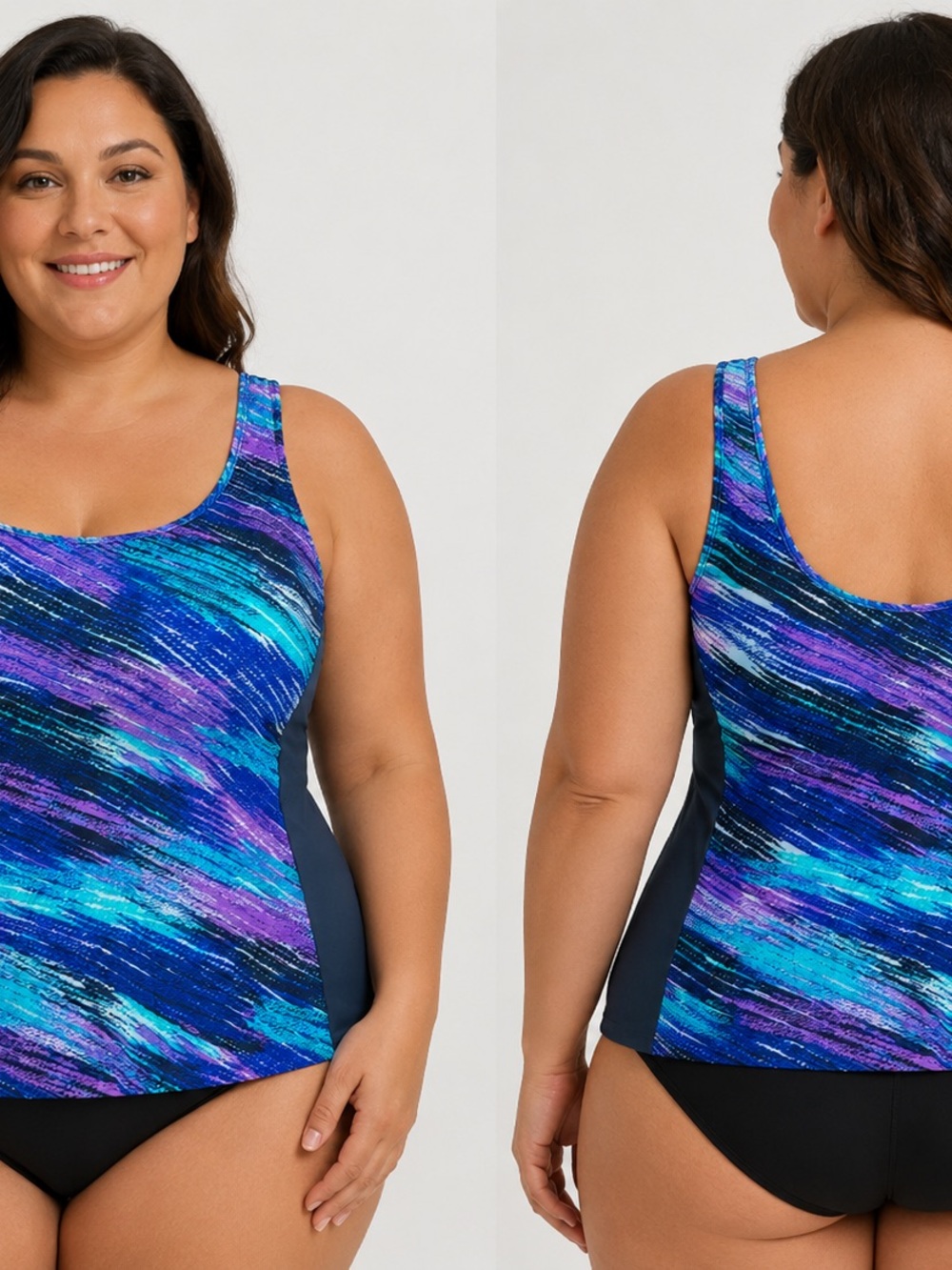Colorful Bathing Suit Top Tankini Tank Top Swim Suit Top Size XXXL
